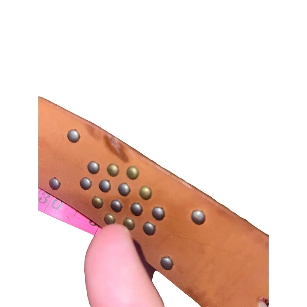 INC International Concepts Studded Belt (Cognac, Size Medium)